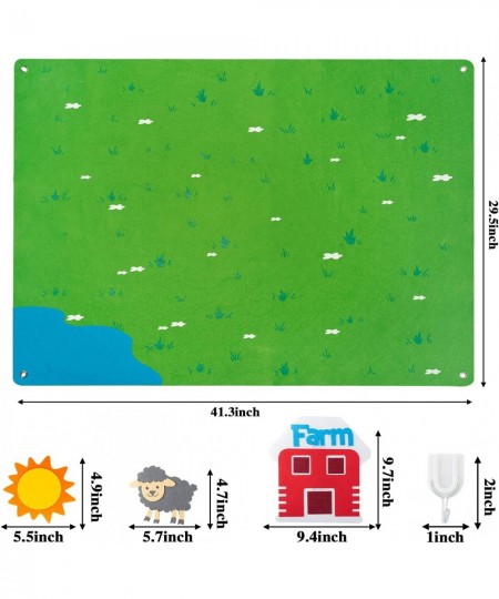 Farm Animals Felt Story Board Set 3.5Ft 38Pcs Preschool Farmhouse Themed Storytelling Flannel Barnyard Domestic Livestock Ear...