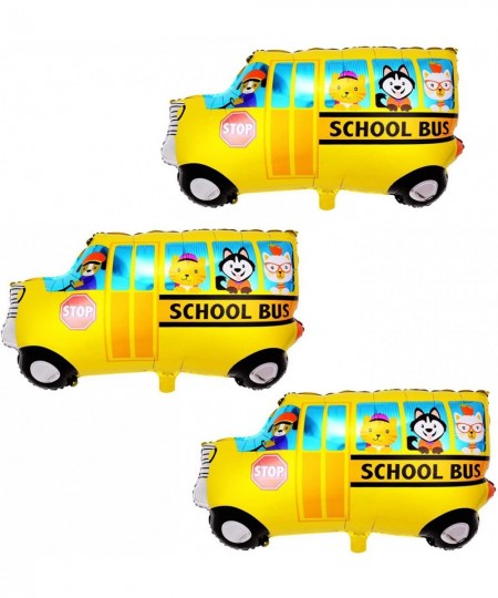 3pcs School Bus Balloons Back to School Balloons Car Foil Balloons for Welcome to School Back To School Party First Day of Sc...