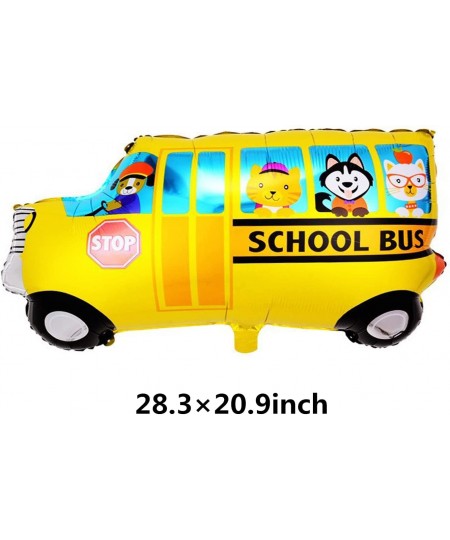 3pcs School Bus Balloons Back to School Balloons Car Foil Balloons for Welcome to School Back To School Party First Day of Sc...