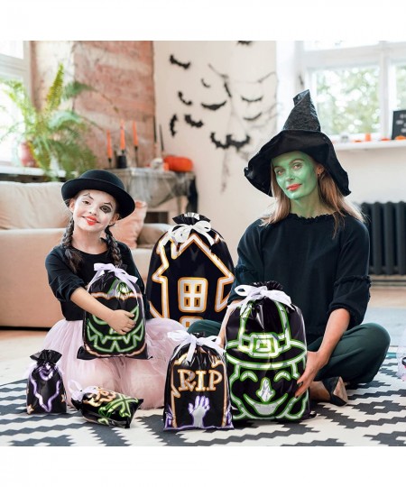 Halloween Drawstring Gift Bags Black Shining Candy Bags Halloween Party Favors Trick or Treat Bags $22.31 - Kids' Party Favor...