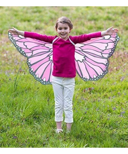 Colorful Polyester Butterfly Wings with Elastic Shoulder Straps and Finger Loops for Kids' Dress Up Imaginative Play 50" Wing...