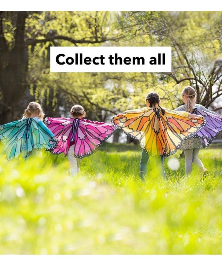 Colorful Polyester Butterfly Wings with Elastic Shoulder Straps and Finger Loops for Kids' Dress Up Imaginative Play 50" Wing...