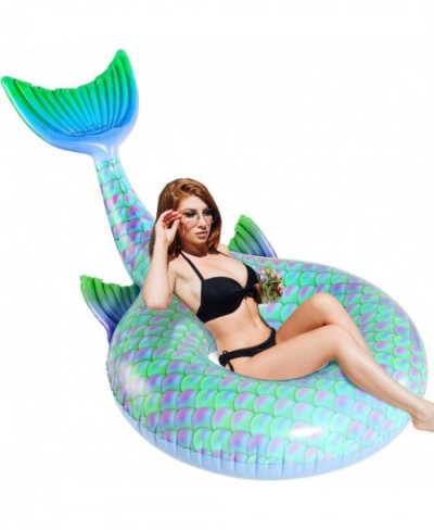 Inflatable Mermaid Pool Float Swimming Pool Tube Mermaid Floaties Huge Pool Floats for Pool Party Lounge Birthday Gift $49.08...