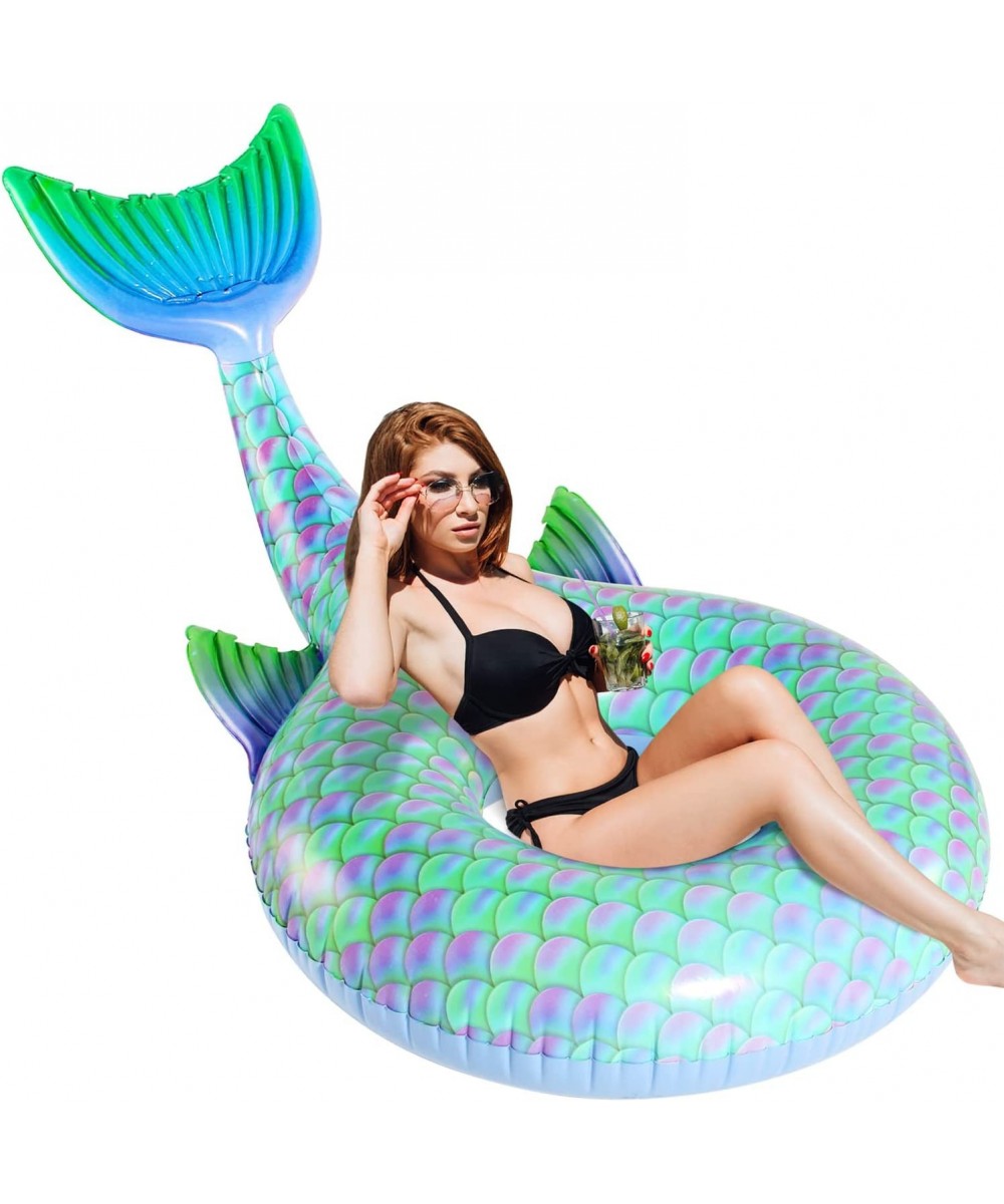 Inflatable Mermaid Pool Float Swimming Pool Tube Mermaid Floaties Huge Pool Floats for Pool Party Lounge Birthday Gift $49.08...