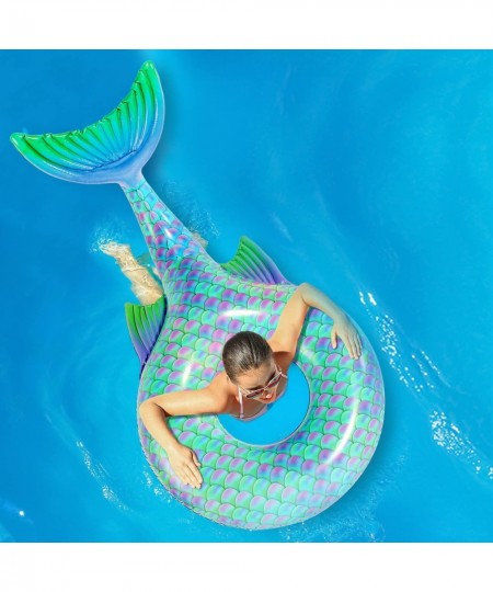 Inflatable Mermaid Pool Float Swimming Pool Tube Mermaid Floaties Huge Pool Floats for Pool Party Lounge Birthday Gift $49.08...