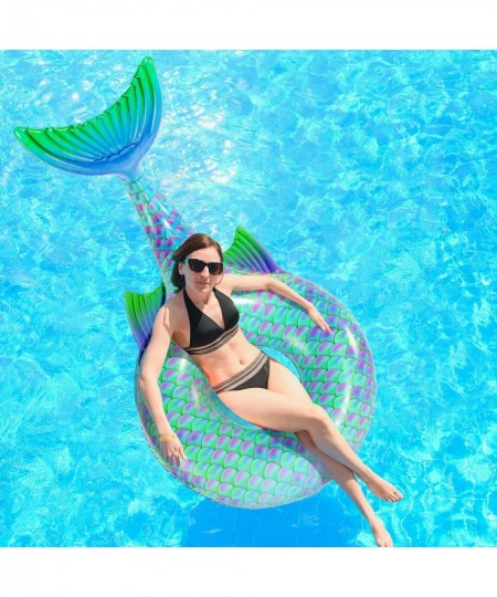 Inflatable Mermaid Pool Float Swimming Pool Tube Mermaid Floaties Huge Pool Floats for Pool Party Lounge Birthday Gift $49.08...