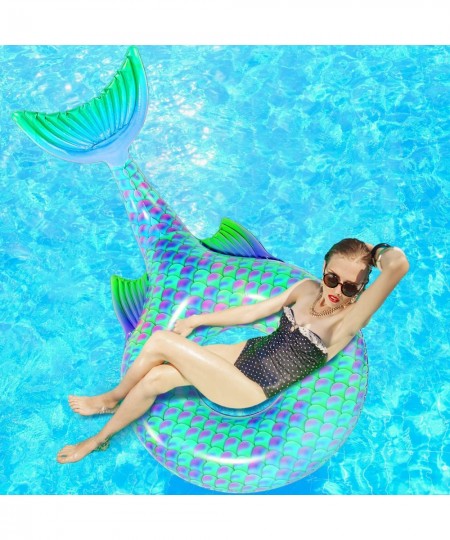 Inflatable Mermaid Pool Float Swimming Pool Tube Mermaid Floaties Huge Pool Floats for Pool Party Lounge Birthday Gift $49.08...