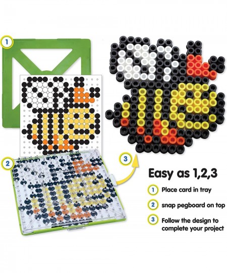 80-70729 Biggie Fuse Bead Pattern Cards and Pegboards Multicolor 20pcs $17.14 - Craft Kits