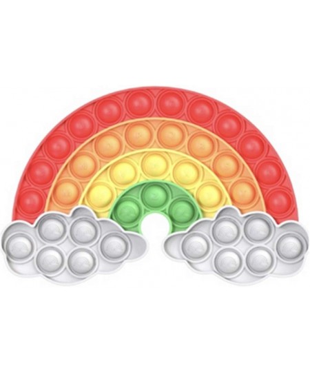 Cute Rainbow Cloud Pop Push Pop Fidget Toys Silicone Pop Bubble Sensory Simple Dimple Popper Gift for Kids Adults $16.48 - Mi...