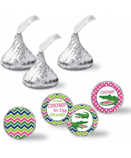 Snappy See You Later Alligator Birthday Party Kiss Sticker Labels for Girls 300 Party Circle Sticker sized 0.75” for Chocolat...