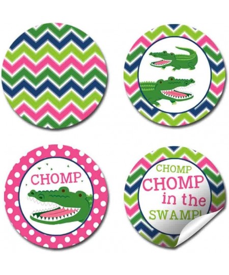 Snappy See You Later Alligator Birthday Party Kiss Sticker Labels for Girls 300 Party Circle Sticker sized 0.75” for Chocolat...