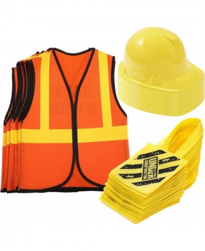 48 Pieces Construction Dressing up Supplies Construction Costume Including 16 Tote Bags 16 Vests and 16 Construction Hats Bir...