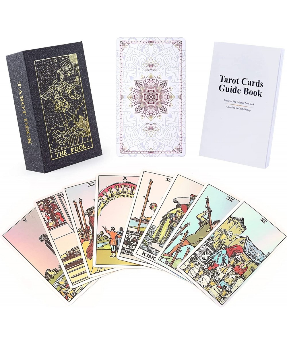 Tarot Cards Decks with Guidebook - Holographic Tarot Deck Rainbow Tarot Cards for Beginners and Advanced Fortune Telling Game...