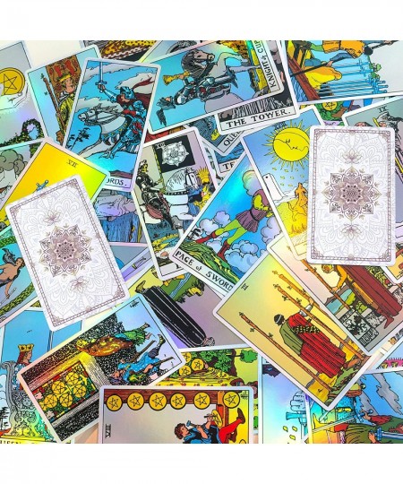 Tarot Cards Decks with Guidebook - Holographic Tarot Deck Rainbow Tarot Cards for Beginners and Advanced Fortune Telling Game...