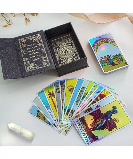 Tarot Cards Decks with Guidebook - Holographic Tarot Deck Rainbow Tarot Cards for Beginners and Advanced Fortune Telling Game...