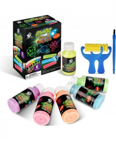 Sidewalk Chalk Paint Set Glow in the Dark Painting Supplies Non Toxic Kids Paints Safe Children Paint for Street Garden Playg...