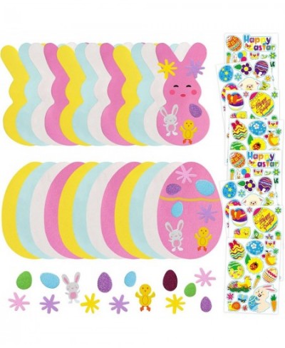 192 PCS Easter Craft for Kids Foam Easter Bunny Egg Stickers Set for Easter DIY Decoration Great Fun Easter Home Activities D...