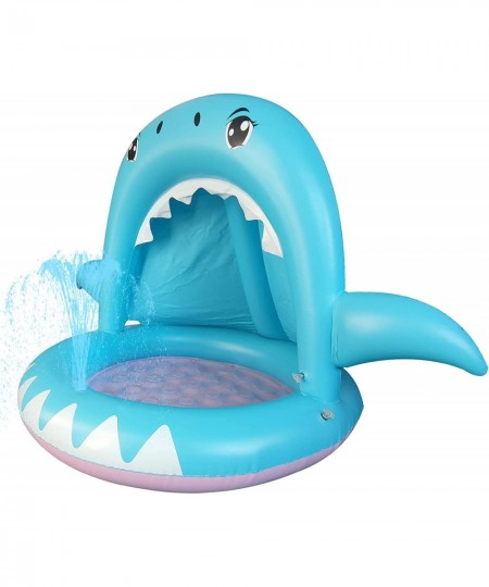 Inflatable Baby Pool Shark Splash Pool with Canopy Kids Pool Toys of 55 Inches Water Sprinkler for Kids $49.77 - Swimming Poo...