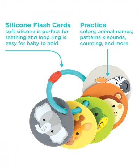 Silicone Double Sided Animal Flash Cards & Interactive Teether - 3+ Months $16.22 - Baby Teether Toys