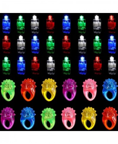 36 Pieces Flashing Colorful LED Rings LED Light Up Bumpy Jelly Rings with LED Finger Lights for Halloween Party Favors Raves ...