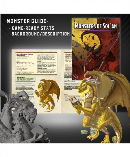 Fantasy Bookish Dragon Miniature - Huge Size 6" for DND Miniatures 28mm Bulk D&D Dungeons and Dragons Miniatures I for DND Mi...