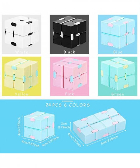 24 Pieces Cube Toy Sensory Fidget Toy Cube Toy Sensory Hand Hand Held Fidget Blocks Fidgeting Game Finger Cube Gadget Gift fo...