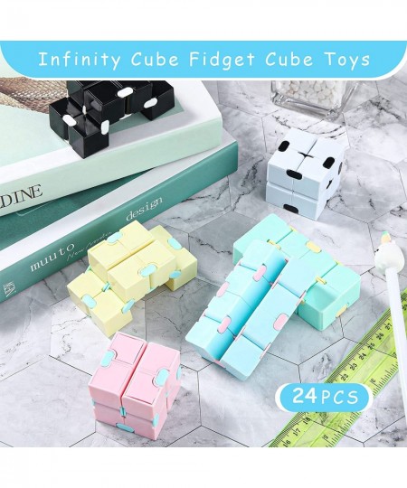 24 Pieces Cube Toy Sensory Fidget Toy Cube Toy Sensory Hand Hand Held Fidget Blocks Fidgeting Game Finger Cube Gadget Gift fo...