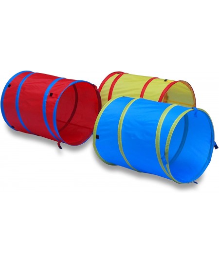 6 Foot Pop Up Kids Play Tunnel – 3 in 1 Hide and Seek Tube for Babies Toddlers Dogs and Pets - Indoor or Outdoor Adventure Fo...