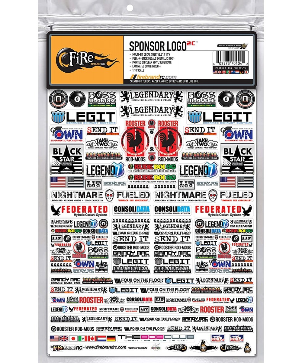 • "Scale Detail Sponsor Logos 2C 1:10 Scale 8.5" x 11" Sponsor Logo Decal Sheet $33.73 - Remote & App Controlled Vehicles