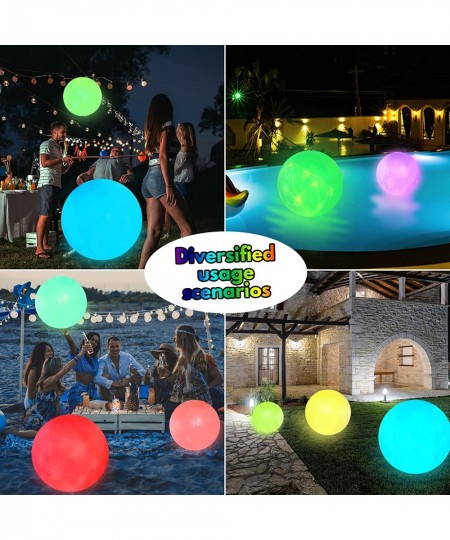 Pool Toys 16" Light Up Beach Ball Waterproof Inflatable Led Beach Ball with 16 Colors 4 Light Modes Glow Pool Ball for Pool P...