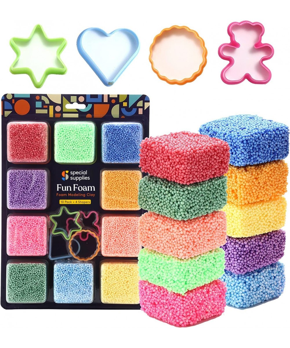 Fun Foam Modeling Foam Beads Play Kit 10 Blocks Children’s Educational Clay for Arts Crafts Kindergarten Preschool Kids Toys ...