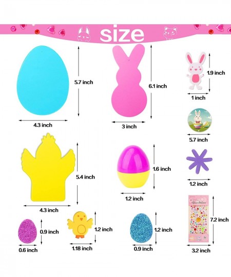 Bunny Crafts Set for Kids Rabbit Foam Stickers Set Egg Bunny Chick DIY Craft Decorations for Boys Girls Gift Party Favors Sup...