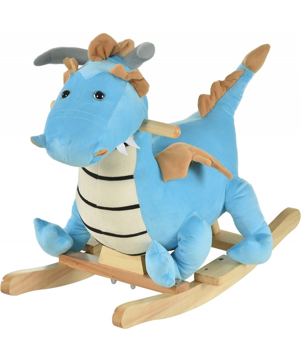 Kids Plush Ride-On Rocking Horse Toy Dinosaur Ride Rocking Chair with Realistic Sounds for18-36 Months Blue $115.79 - Rocking...