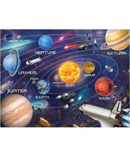 Kids Puzzle for Kids Ages 4-8 Solar System Floor Puzzle Raising Children Recognition Promotes Hand Eye Coordinatio (Glow in T...