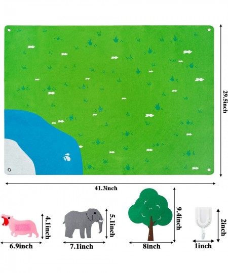 Zoo Animal Felt Story Board Set 3.5Ft 42Pcs Preschool Safari Themed Storytelling Flannel Jungle Wild Woodland Animals Early L...