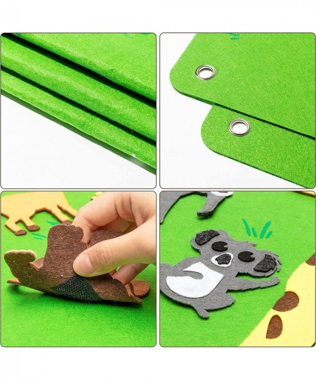 Zoo Animal Felt Story Board Set 3.5Ft 42Pcs Preschool Safari Themed Storytelling Flannel Jungle Wild Woodland Animals Early L...