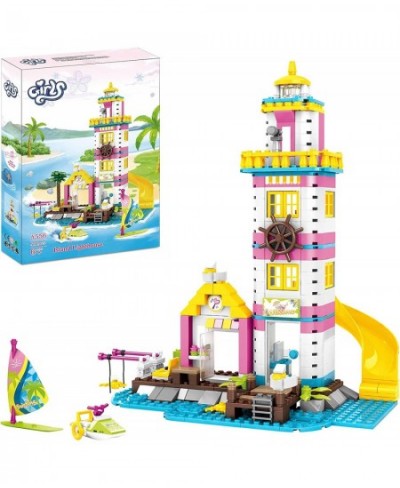 Girls Friends Lighthouse Building Toys Seaside Villa Building Sets 412 Pieces Beach Fun with Friends Fishing Surfing Summer H...