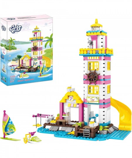 Girls Friends Lighthouse Building Toys Seaside Villa Building Sets 412 Pieces Beach Fun with Friends Fishing Surfing Summer H...