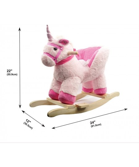 Toys Fancy Unicorn Baby Rocker with Safety Belt and Sound Ride Unicorn Kids Ride on Toy Infant (Boy/Girl) Plush Animal Rocker...