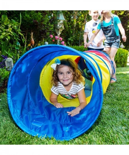 Kids Find Me Multi Color 6 Foot Crawl Tunnel - Red Yellow & Blue 6'L x 19"T $50.99 - Kids' Play Tents & Tunnels