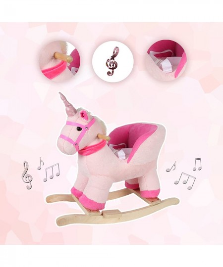 Toys Fancy Unicorn Baby Rocker with Safety Belt and Sound Ride Unicorn Kids Ride on Toy Infant (Boy/Girl) Plush Animal Rocker...