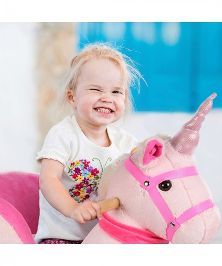 Toys Fancy Unicorn Baby Rocker with Safety Belt and Sound Ride Unicorn Kids Ride on Toy Infant (Boy/Girl) Plush Animal Rocker...