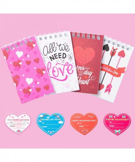 96 Valentines Day Stationery Set with Notebook Pencils Erasers Gift Tags & Treat Bags for Valentine Party Favors Kids Classro...