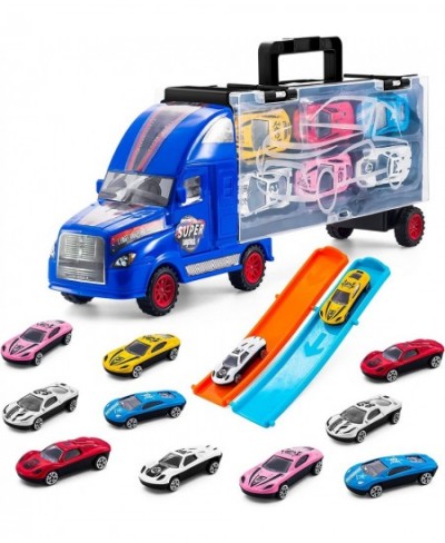 Toddler Toys Cars Kids Truck Transport Cars Boys Gift for Ages 3-8 Year Old Transport Cars Carrier Set with 12 Die-cast Vehic...