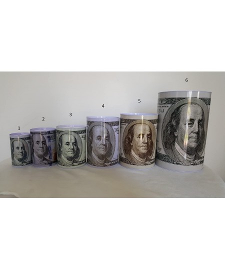 100 Dollar Bill Tin Money Bank JUMBO Bank Note Tin Metal Money Box 100$ Bill dollar moneybox 8.5' Tall x 6.0' Metal Money Coi...