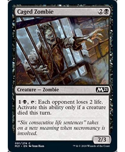 Magic: The Gathering - Caged Zombie - Foil - Core Set 2021 $10.98 - Card Games