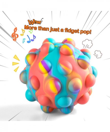 Pop Ball Fidget Toy Pack – Premium Push Toy Set with 3pcs 3D Pop Stress Ball Fidget String and Among It Keychain - Stress Rel...