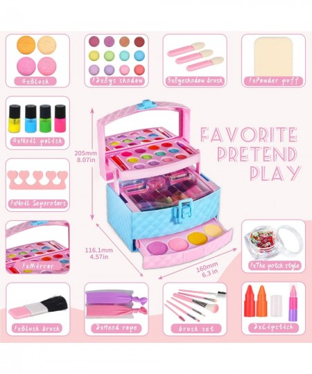 Kids Makeup Kit for Girl Washable Real Safe & Non-Toxic Little Girl Makeup Set Frozen Play Pretend Comestic Set Toddler Girl ...