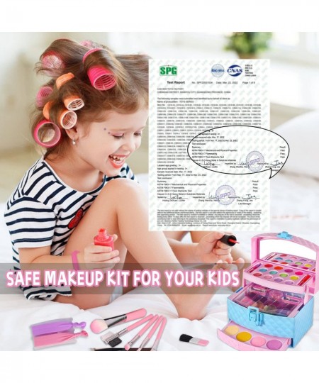 Kids Makeup Kit for Girl Washable Real Safe & Non-Toxic Little Girl Makeup Set Frozen Play Pretend Comestic Set Toddler Girl ...