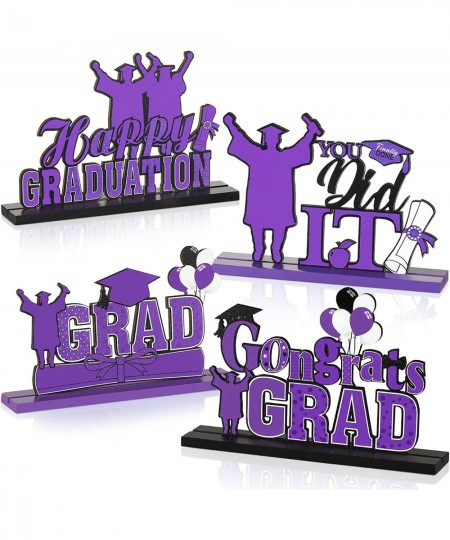 4 Pcs 2023 Graduation Party Decorations Wooden Class of 2023 Graduation Table Centerpieces Congratulate Graduation Table Topp...